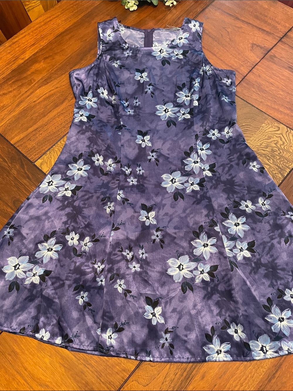Purple Floral A-Line Dress N55